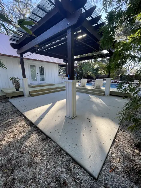 Clean patio after pressure washing by The Stream Team